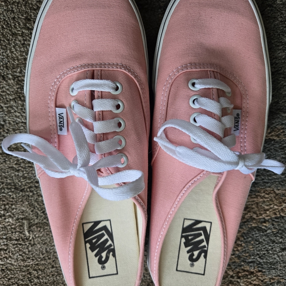Vans Pink and White Canvas Sneakers